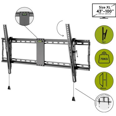10. Wentronic Pro TILT (XL) 2,54 m (100") Schwarz