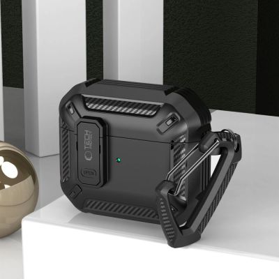 4. Tech-Protect X-Carbo-Gehäuse für AirPods Pro 1/2 – Schwarz