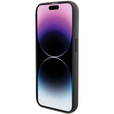 5. Karl Lagerfeld Feste Glitzer-Choupette-Logo-Metallpin-Hülle für iPhone 15 Pro Max – Silber