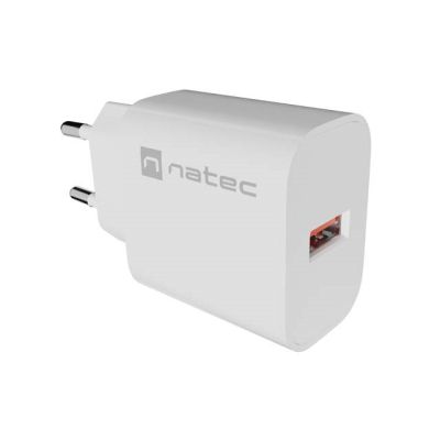 4. NATEC RIBERA 1X USB-A 18W WEISSES WANDLADEGERÄT