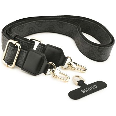 8. Guess 4G Strass Logo & Big Strap Metal Buttons MagSafe Hülle für iPhone 17 - Schwarz