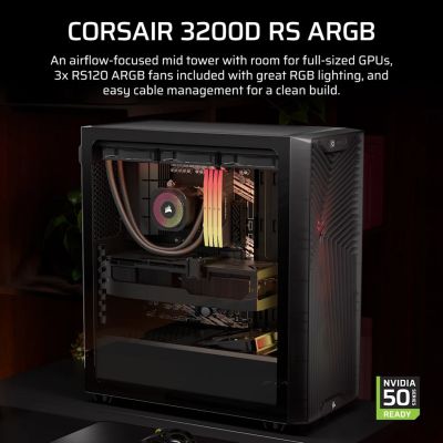 8. Corsair 3200D RS ARGB Mid-Tower Smoked Gehäuse