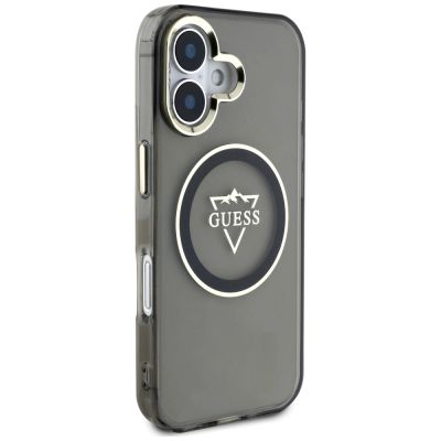 4. Guess IML Metal Mountain Logo MagSafe iPhone 16 Hülle - Schwarz