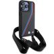 3. BMW M Edition Carbon Tricolor Lines & Strap Hülle für iPhone 15 Pro – Schwarz