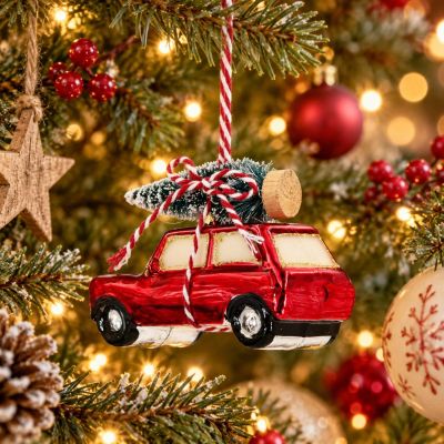 5. GEFORMTE GLAS-CHRISTBAUMKUGEL AUTO SASKA GIFT & DECOR