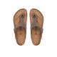 10. Birkenstock Gizeh Birko-Flor Nubuk Stone Regular Damen Flip-Flops Grau-Beige Weit (43391)