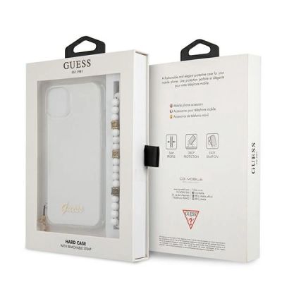 8. Guess GUHCP13SKPSWH iPhone 13 mini 5.4" Transparente Hardcase White Pearl