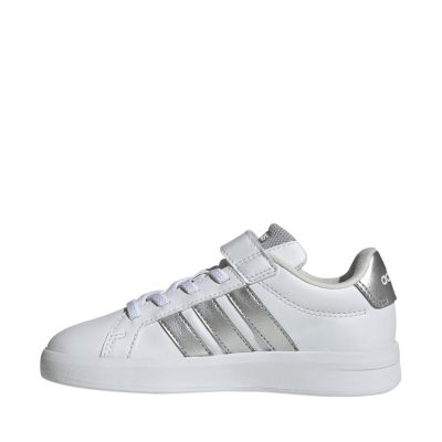 5. Adidas Grand Court 3.0 Kinderschuhe Weiß und Silber JP9368