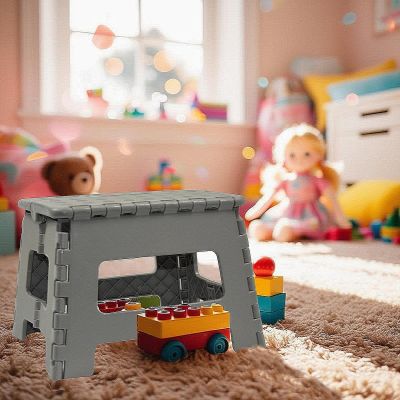 4. Faltbarer, rutschfester Hocker, Grau