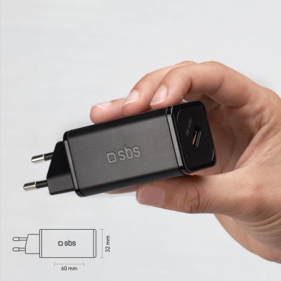 8. SBS TETRGAN1C65W 65-W-GaN-Wandladegerät mit Power Delivery – Schwarz