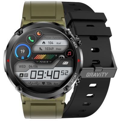 Gravity GT21-7 Smartwatch + Schwarzes Silikonarmband