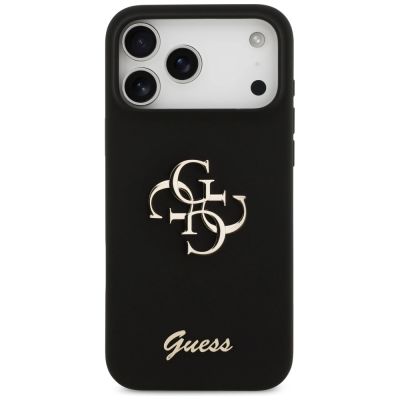 3. Guess Silicone Big 4G Script Case für iPhone 17 Pro Max - Schwarz