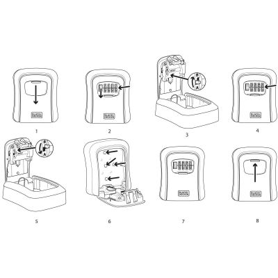 3. Schlüsselsafe mit 4-stelliger Zahlenkombination von Black + Decker