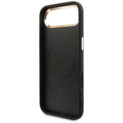 7. Guess 4G Triangle Logo MagSafe Hülle für iPhone Air – Schwarz und Gold