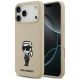 Karl Lagerfeld Silikonhülle mit Karl-Skizze und Logo (MagSafe) für iPhone 17 Pro Max – Braun