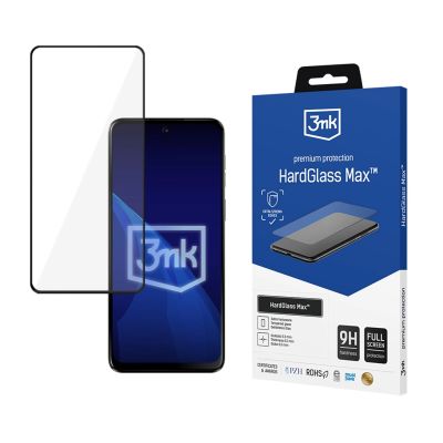 Verstärktes, vollflächiges gehärtetes Glas 3MK HardGlass Max Schwarz für Motorola Moto G55 5G