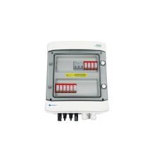 Hermetischer DC/AC-EMITER-Anschlusskasten IP65 mit Dehn 1000-V-DC-Überspannungsableiter Typ 2, 2 x PV-String, 2 x MPPT // Dehn-AC-Begrenzer Typ 2, 20 A, 3-phasig