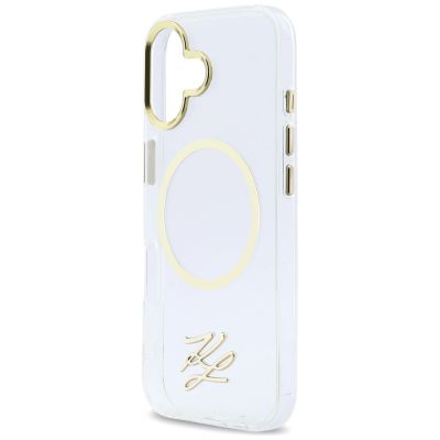 6. Karl Lagerfeld IML KL Script Logo MagSafe Hülle für iPhone 17 - Transparent