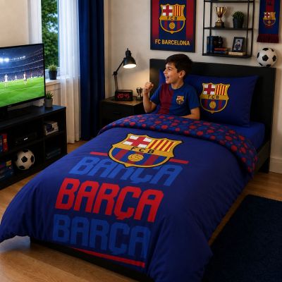 3. FC Barcelona Baumwollbettwäsche-Set 140x200 + 70x90 cm FCB-4515BL