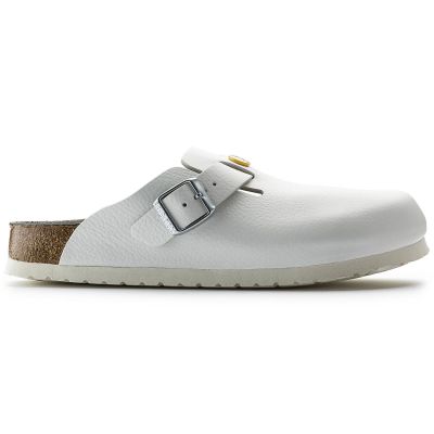5. Birkenstock Boston ESD White Damen Clogs Naturleder schmale medizinische Hausschuhe (0061378)