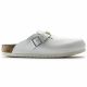 5. Birkenstock Boston ESD White Damen Clogs Naturleder schmale medizinische Hausschuhe (0061378)