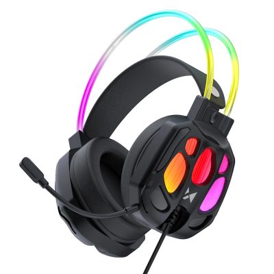 2. Wozinsky WSG-1118 Kabelgebundenes Gaming-Headset mit Mikrofon und RGB-Hintergrundbeleuchtung – Schwarz