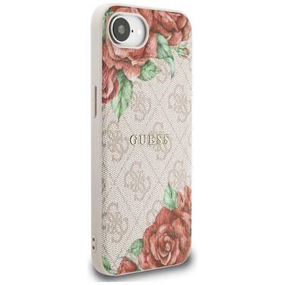 4. Guess 4G Flowers Print MagSafe iPhone 16e Hülle - Rosa