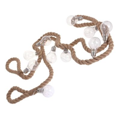 Seilbeleuchtung 30 LEDs 280 cm warmweiß Jute