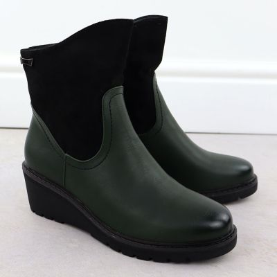 3. grüne Wildleder-Keilstiefel für Damen, M.Daszyński 2510