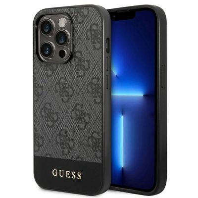 Guess GUHCP14XG4GLGR iPhone 14 Pro Max 6,7" grau/graue Hartschale 4G Stripe Collection