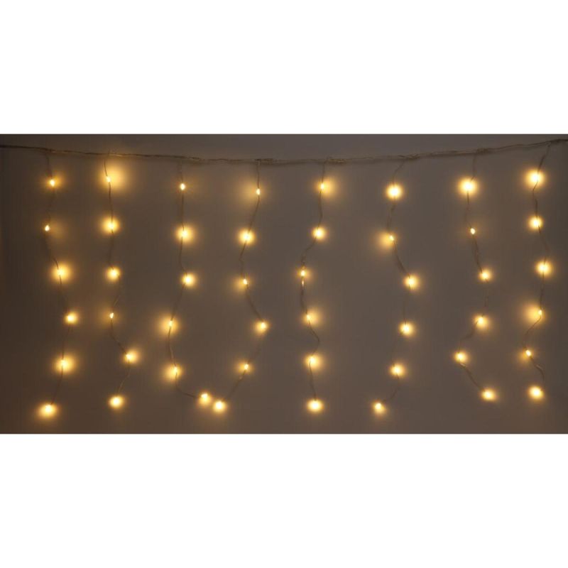 10. Weihnachtsbaumbeleuchtung, Lichtvorhang für den Außenbereich/Innenbereich, 400 LEDs, 200 x 200 cm, mit Fernbedienung, warmweiß