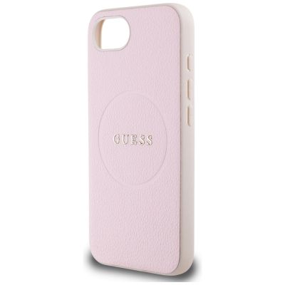 6. Guess Grained Ring MagSafe iPhone 16e Hülle - Rosa