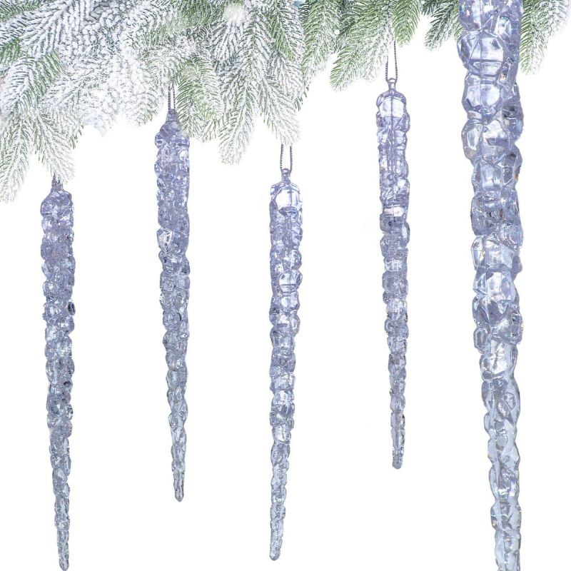 Kristall-Eiszapfen-Hängedekoration, 22 cm, 4 Stück