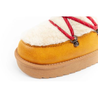 6. D.Franklin Damen Winter-Schneestiefel, modisches Fellfutter, Senffarbe