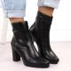 21. Damen-Stiefeletten mit Blockabsatz, gefüttert, schwarz, M.Daszyński AF125-22