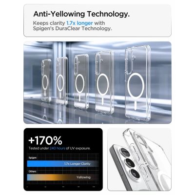 7. Spigen Ultra Hybrid Mag MagSafe Hülle für Samsung Galaxy S26+ - Transparent und Weiß