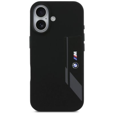 3. BMW M Silikonhülle mit vertikalem Logo und MagSafe-Funktion für iPhone 17 – Schwarz