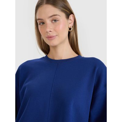 2. Oversize-Sweatshirt ohne Kapuze, offener Reißverschluss, Damen 4F 4FWSS25TSWSF1543-30S