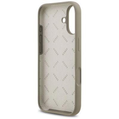7. Guess Silikonhülle mit großem 4G-Schriftzug für iPhone 17 – Braun