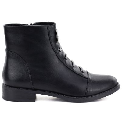 2. Schwarze flache Damen-Ankle-Boots M.Daszyński SA62-126