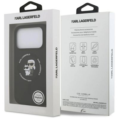 8. Karl Lagerfeld Silikon Karl&Choupette Ring MagSafe Case für iPhone 17 Pro Max - Schwarz