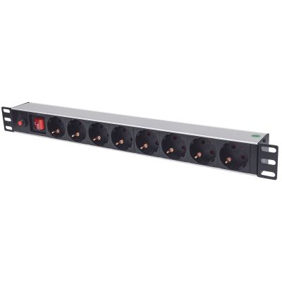 INTELLINET STROMVERSORGUNGSSTREIFEN-RACK 19 x 8 1U SCHUKO 3M SICHERUNG 713986