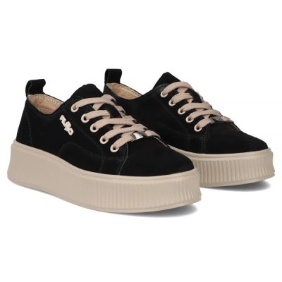 6. Schwarze Leder-Plateau-Sneaker Filippo DP6122