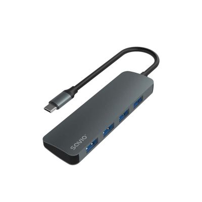 5. SAVIO AK-54 Hub USB-C - 4 x USB-A, Grau