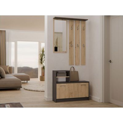 5. KLEIDERSCHUHSCHRANK ANTHRAZIT/HANDWERK