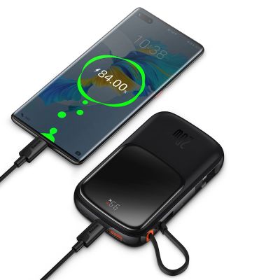 13. Powerbank 10000 mAh 20 W Baseus Qpow Pro Overseas Edition + USB C 3A Kabel – Schwarz