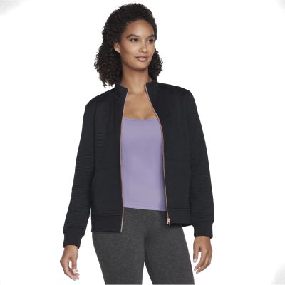 Skechers Go Walk Everywhere Kapuzenpullover mit durchgehendem Reißverschluss W3JA261-BLK Schwarz L