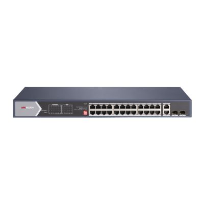 Hikvision DS-3E0528HP-E Netzwerkanschluss, unmanaged Gigabit Ethernet (10/100/1000) mit PoE-Unterstützung, Blau
