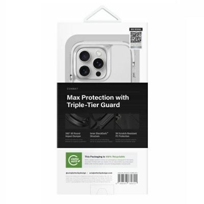 6. Uniq Combat iPhone 16 Pro 6,3" Hülle Magclick Charging weiß/lume weiß
