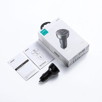 12. Joyroom 70W Autoladegerät mit 3 Anschlüssen: USB, 2 x USB C schwarz (JR-CL26)